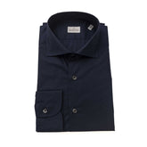 Bagutta Blue Cotton Men Shirt Slim Fit With French Collar